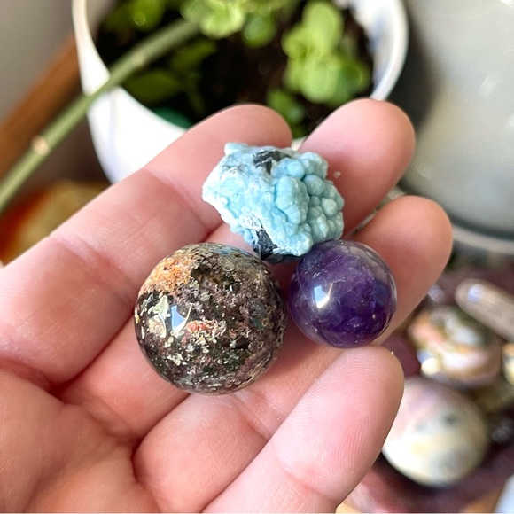 Other - ✨Mini Pocket Crystal Set Gibbsite Garden Quartz Amethyst✨